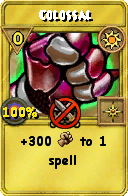 Wizard101 Sun spell card: Colossal, Spell ID 4110