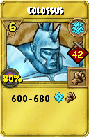 Wizard101 Ice spell card: Colossus, Spell ID 4111