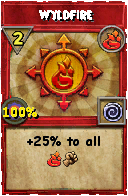 Wizard101 Fire spell card: Wyldfire, Spell ID 4116