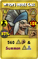 Wizard101 Myth spell card: Witch's House Call, Spell ID 4128