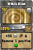 Wizard101 Death spell card: Ninja Slam, Spell ID 4147