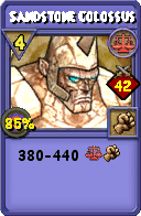 Wizard101 Balance spell card: Sandstone Colossus, Spell ID 4148