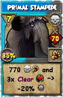 Wizard101 Death spell card: Primal Stampede, Spell ID 4151