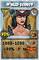 Wizard101 Moon spell card: Winged Sorrow, Spell ID 4157