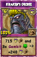 Wizard101 Storm spell card: Kraken's Decree, Spell ID 4163