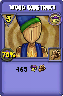 Wizard101 Storm spell card: Wood Construct, Spell ID 4165