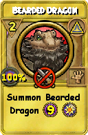 Wizard101 Myth spell card: Bearded Dragon, Spell ID 4177