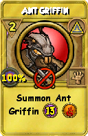 Wizard101 Myth spell card: Ant Griffin, Spell ID 4178