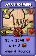 Wizard101 Balance spell card: Availing Hands, Spell ID 4182