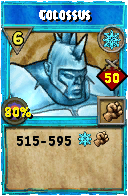 Wizard101 Ice spell card: Colossus, Spell ID 4184