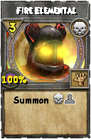 Wizard101 Death spell card: Fire Elemental, Spell ID 4197