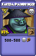 Wizard101 Death spell card: Kakeda Painbringer, Spell ID 4202