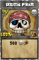 Wizard101 Death spell card: Skeletal Pirate, Spell ID 4214