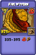 Wizard101 Fire spell card: Fire Wyvern, Spell ID 4221