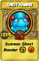 Wizard101 Myth spell card: Ghost Mander, Spell ID 4245