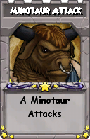 Wizard101 School 16 spell card: Minotaur Attack, Spell ID 4257