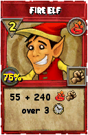 Wizard101 Fire spell card: Fire Elf, Spell ID 4266