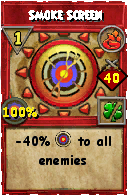 Wizard101 Fire spell card: Smoke Screen, Spell ID 4268
