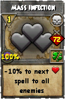 Wizard101 Death spell card: Mass Infection, Spell ID 4269