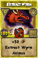 Wizard101 Myth spell card: Extract Wyrm, Spell ID 4273