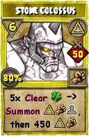 Wizard101 Myth spell card: Stone Colossus, Spell ID 4308