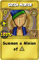 Wizard101 Myth spell card: Golem Minion, Spell ID 4312