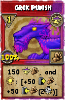 Wizard101 Storm spell card: Grok Punish, Spell ID 4317