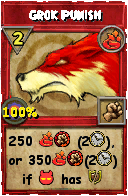 Wizard101 Fire spell card: Grok Punish, Spell ID 4318