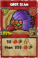 Wizard101 Fire spell card: Grok Slam, Spell ID 4319