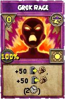 Wizard101 Storm spell card: Grok Rage, Spell ID 4321