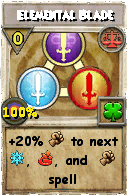Wizard101 Balance spell card: Elemental Blade, Spell ID 4326