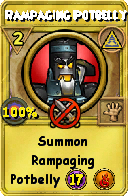 Wizard101 Myth spell card: Rampaging Potbelly, Spell ID 4332