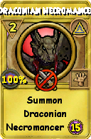 Wizard101 Myth spell card: Draconian Necromancer, Spell ID 4351
