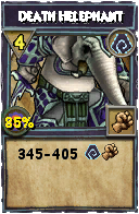 Wizard101 Shadow spell card: Death Helephant, Spell ID 4368