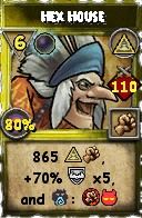 Wizard101 Myth spell card: Hex House, Spell ID 4379
