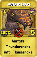 Wizard101 Storm spell card: Mutate Snake, Spell ID 4381