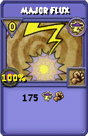 Wizard101 Storm spell card: Major Flux, Spell ID 4385