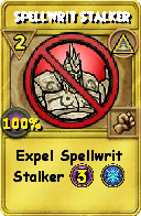Wizard101 Myth spell card: Spellwrit Stalker, Spell ID 4394
