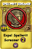 Wizard101 Myth spell card: Spellwrit Screamer, Spell ID 4395