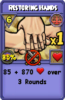 Wizard101 Balance spell card: Restoring Hands, Spell ID 4397