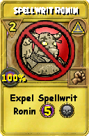 Wizard101 Myth spell card: Spellwrit Ronin, Spell ID 4398