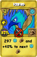 Wizard101 Ice spell card: Icebird, Spell ID 4402
