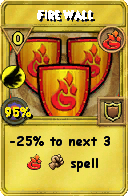 Wizard101 Fire spell card: Fire Wall, Spell ID 4414