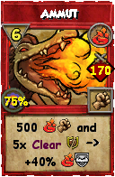 Wizard101 Fire spell card: Ammut, Spell ID 4433