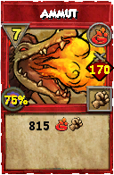 Wizard101 Fire spell card: Ammut, Spell ID 4434
