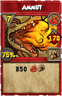 Wizard101 Fire spell card: Ammut, Spell ID 4438