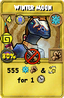 Wizard101 Ice spell card: Winter Moon, Spell ID 4440