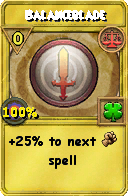 Wizard101 Balance spell card: Balanceblade, Spell ID 4458