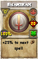 Wizard101 Balance spell card: Balanceblade, Spell ID 4459