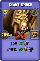 Wizard101 Life spell card: Giant Spider, Spell ID 4460